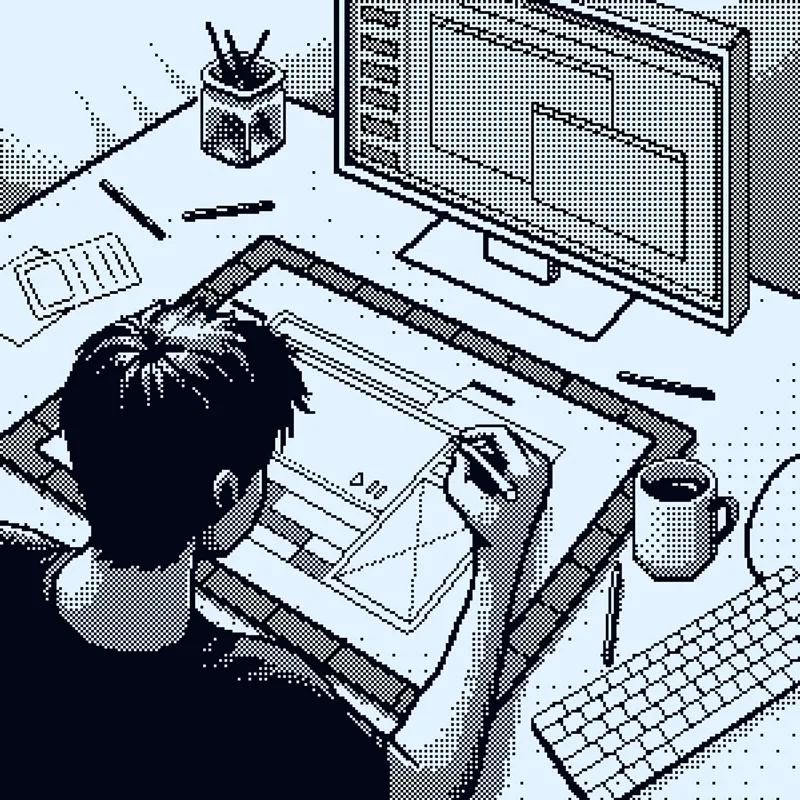 Matt M9Y at his desk.